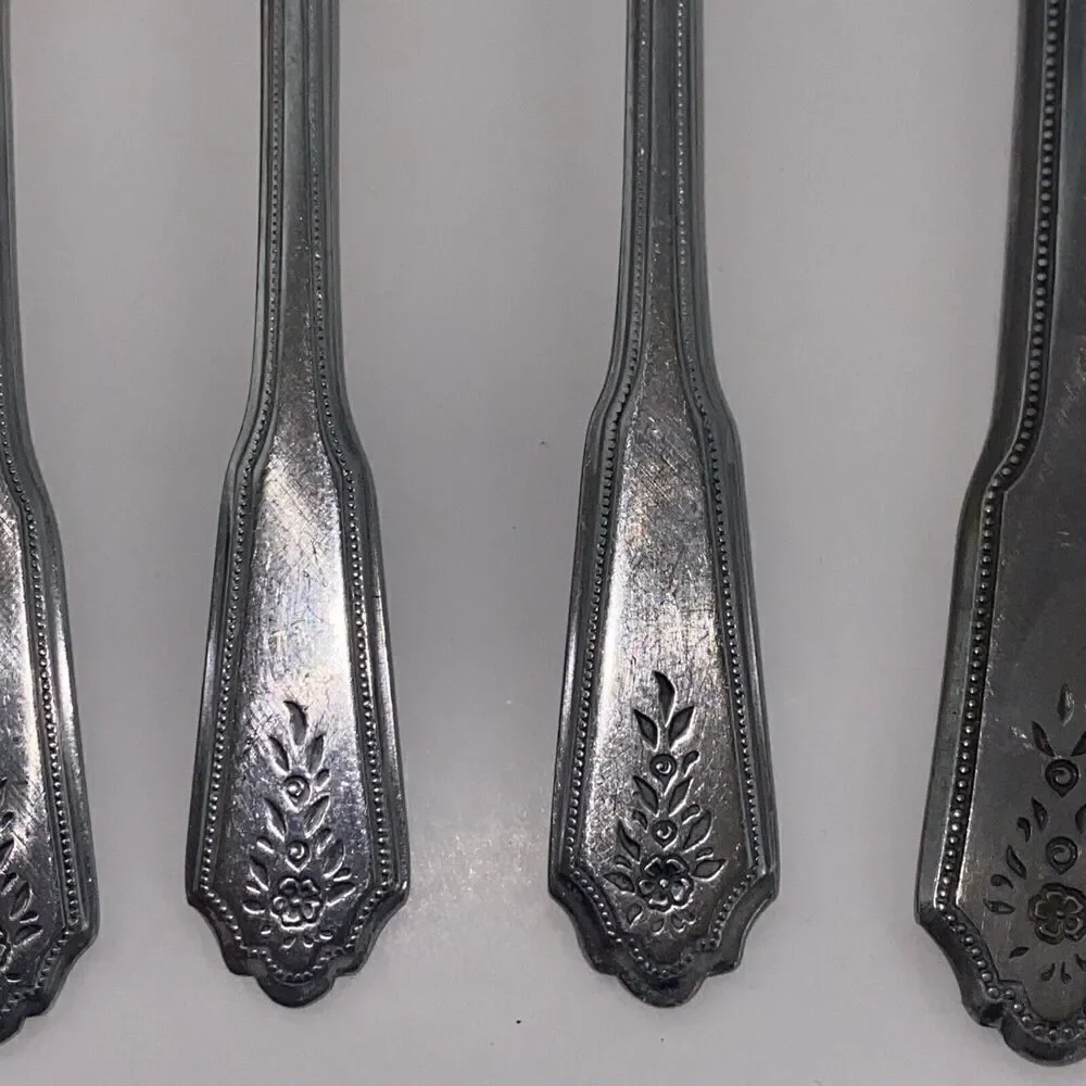 Lot of 7 BRENTWOOD Rogers Co Matte Stainless Korea Flatware Spoon Knife Fork VTG